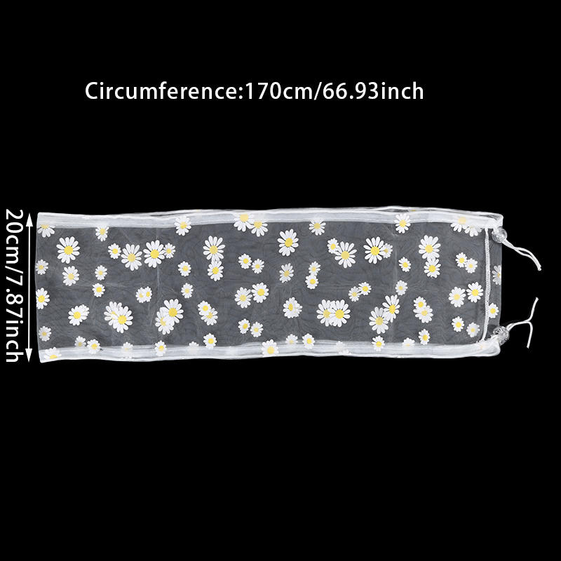 Universal Indoor/Outdoor Bird Cage Seed Catcher Stretchy Adjustable Soft Daisy Pattern Mesh Net Seed Guard for Round Square Cages