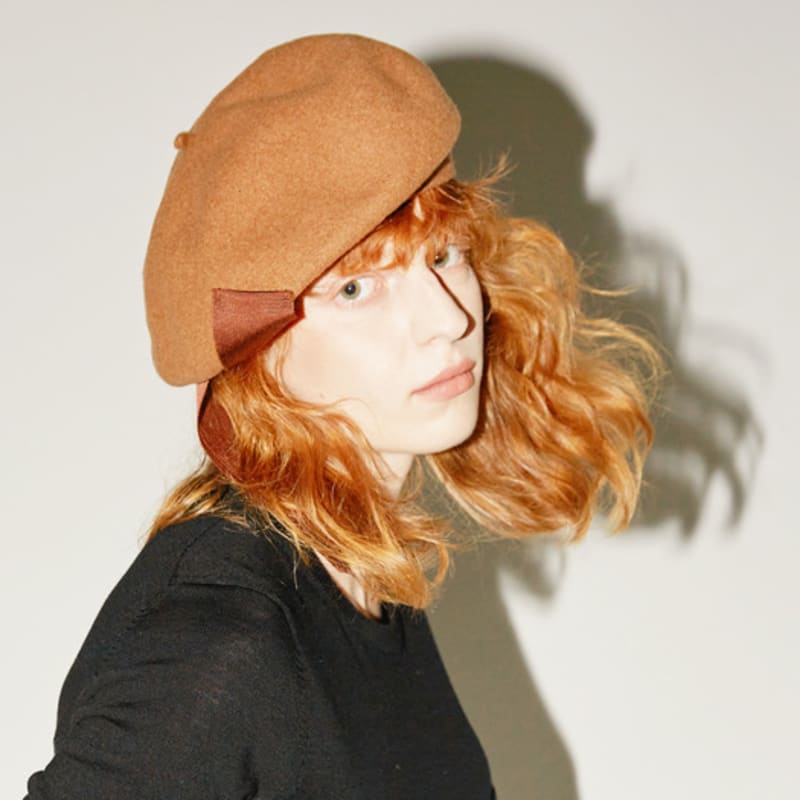 ACONTT Wool Jersey Ribbon Beret -CA