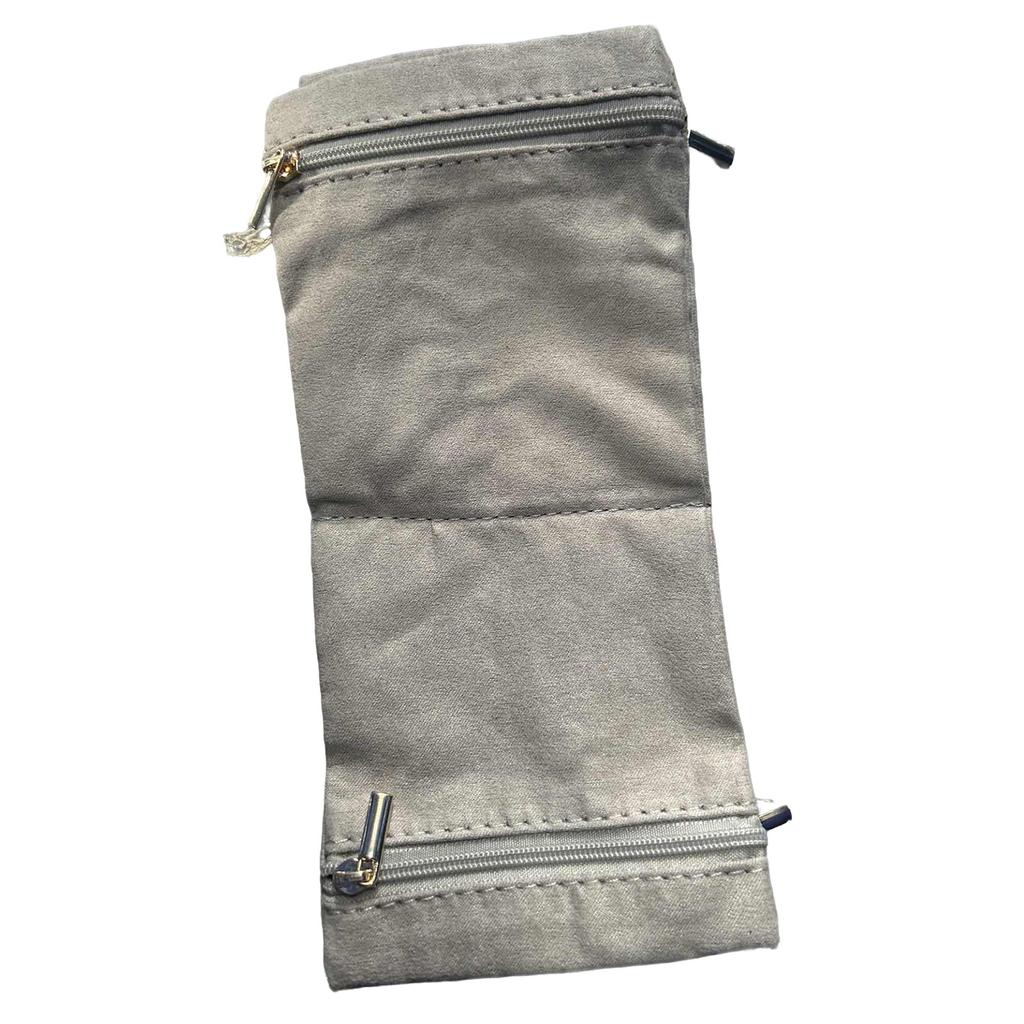 Neue Samt Schmuckaufbewahrungstasche Faltbare Reißverschluss Aufbewahrungstasche Schmuckorganizer Halskette