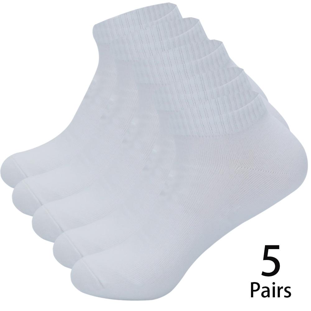 5pairs Men Ankle Socks Cotton Boat Black Solid Color Thin Breathable Comfortable High Quality Black White Low Cut Short Socks