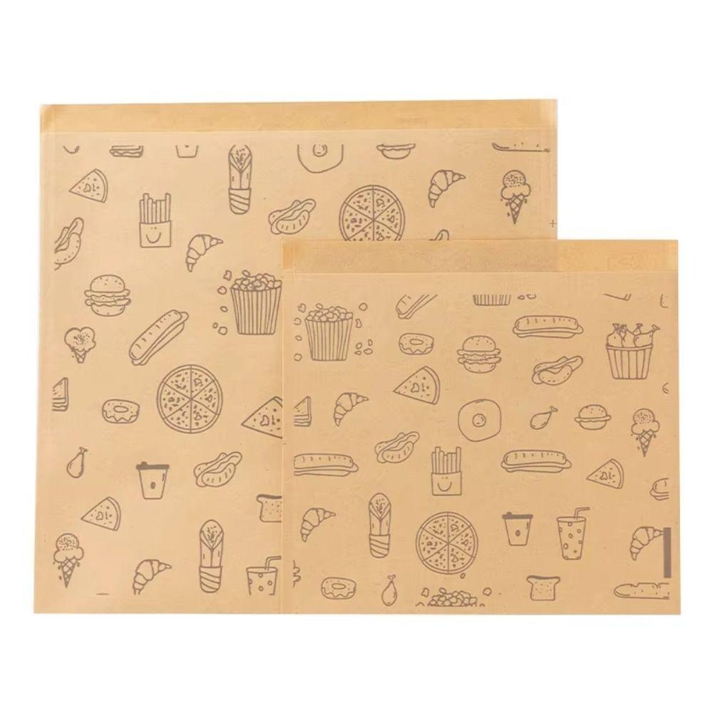 30Pcs Waterproof Oil-proof Paper Bag Non-stick Baking Paper Food Packaging Bag  Kitchen Accessories