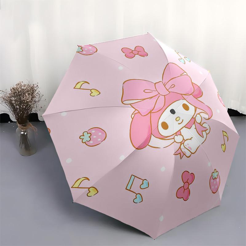 1pc My Melody Cute Wallpaper Umbrella with Plastic Handle,Suitable for All Seasons Home Travel Outdoor UmbrellaSanlio392