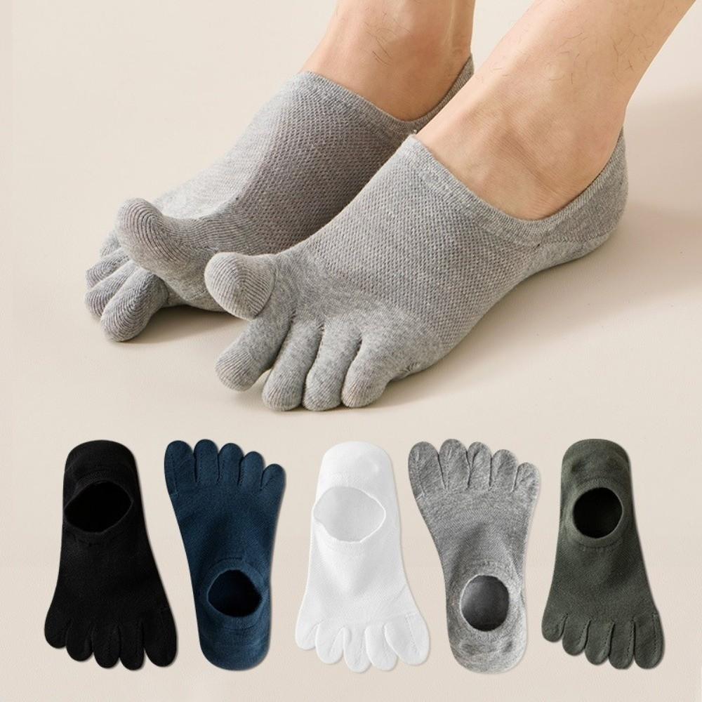 Einfarbige Fünf-Zehen-Socken Baumwolle Zehentrennung Socken Sportsocken Fünf-Zehen-Socken für Herren