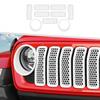 For Jeep Wrangler JL 24+ 9Pc Front Mesh Grille Grill Ert Headlight Trim Cover