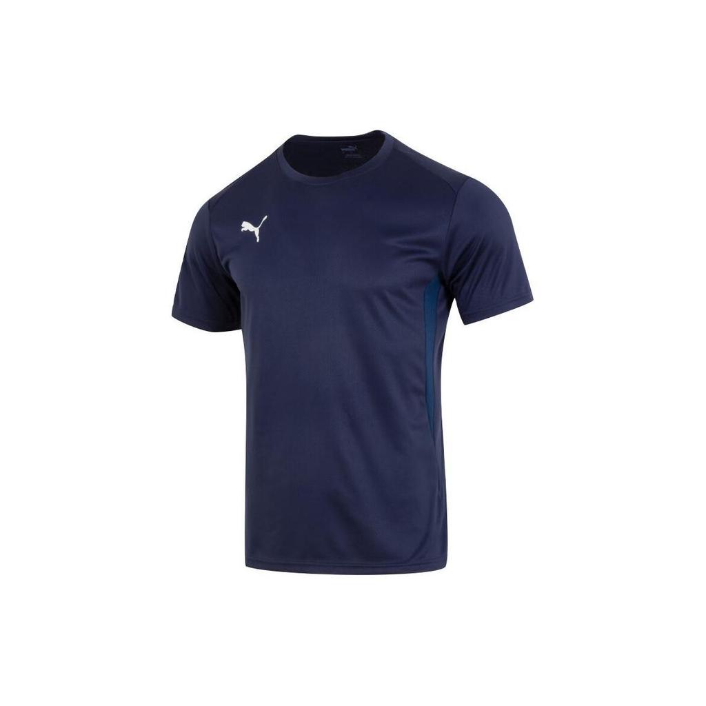 Puma Solid Color Casual Comfortable Breathable Sports Training Outdoor Fashion Crew Neck Short Sleeve T-Shirt Men Tops Navy-Blue 658636-06