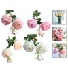 Rose Peony Artificial Flower 3 Heads Plastic for Wedding Office Living Decor