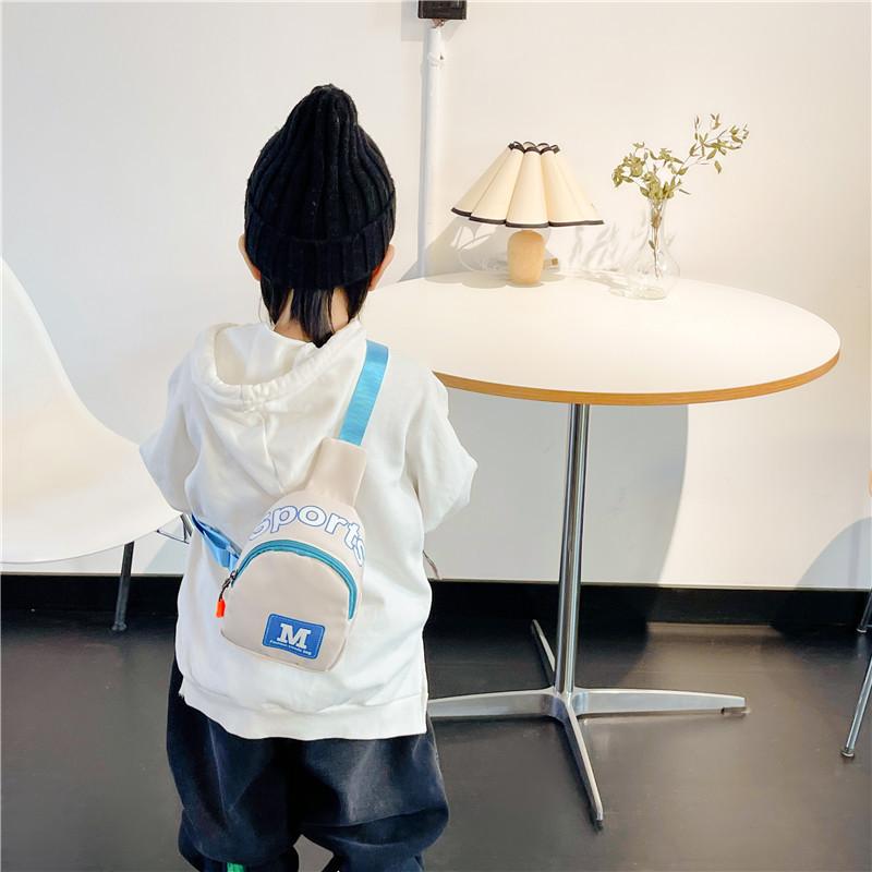 Letter Kids Casual Design Canvas Crossbody Bag For Daily Travel Play And