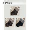 3 Pairs of  Female Autumn and Winter Thickened Warm Retro Splicing Color Polka Dot Wool Tube Socks