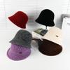 Winter Large Head Bucket Hat - Solid Knit Cashmere Wool, Windproof & Warm Fisherman Style