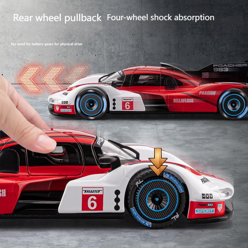 AABKP1 1:22 Porsche 963 LMDh Super Racing Alloy Metal Diecast Model Car Desktop Display Ornaments Children Toy Car Holiday Present Toys