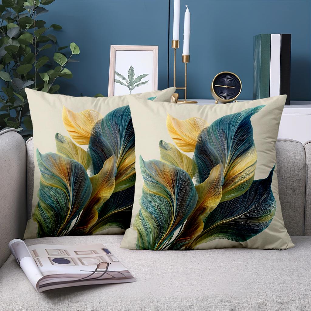 1 Pieces Boho Abstract Tropical Leaves Throw Pillow Covers Pattern Cushion Cover Suitable For Sofa Bedroom Car Pillow Cover