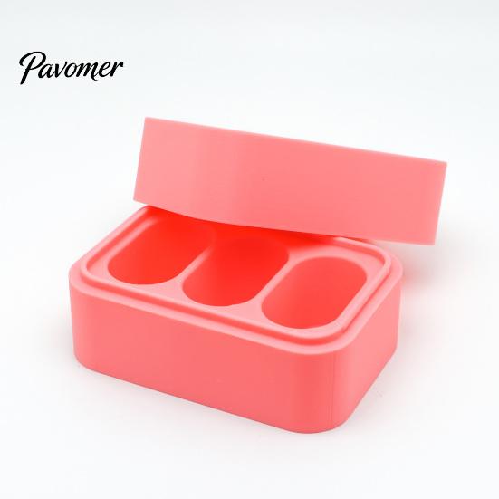 Portable Travel Container for Sticks Solid Antiperspirant Cream Storage Case, 3 Slots Waterproof PLA Organized Scented Paste Display Box Organizer,