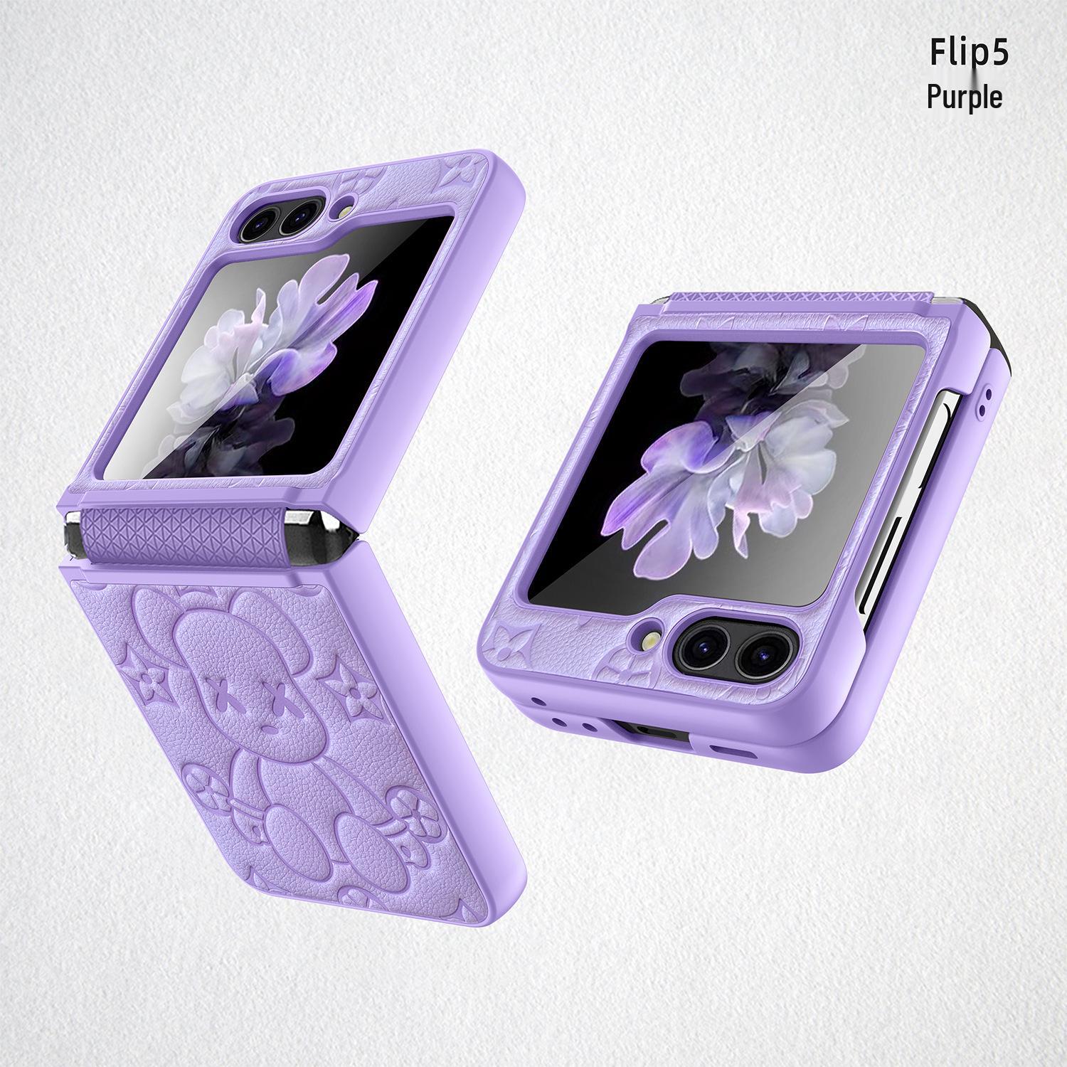 

Samsung Z Flip 5/6 Case: Hinge & Screen Integrated Violent Bear Cover ZFlip6 фиолетовый
