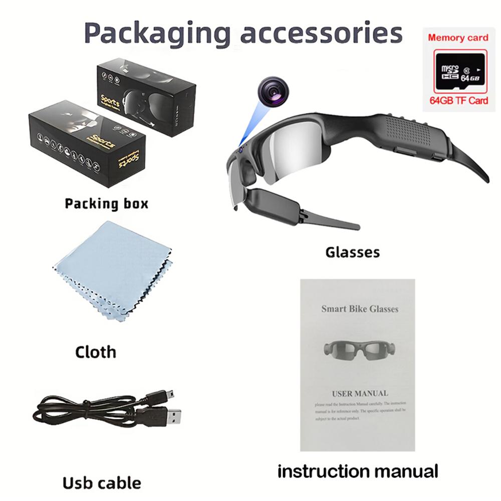 HD 1080P Glasses WIFI Camera Outdoor Bicycle Motorcycle Security Protection Sunglasses Video Camera Polarized Lens Sports Cam