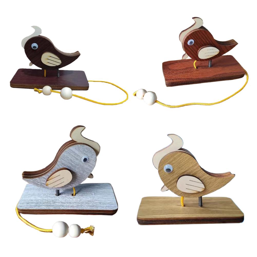 

Wooden Woodpecker Door Bell with Pull Rope Cute Door Knocker Homestay Room Decor