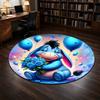Round Rug Eeyore Blue Donkey Blue Roses Bouquet Balloons Hearts Pastel Movie Fan Bedroom Decor