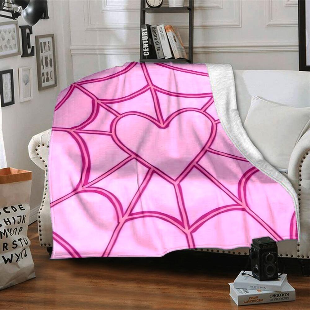 1pc Heart Web Blanket Warm, Cozy, And Soft, Suitable for Sofas, Beds, Cars, And Office Use.Perfect for Camping And Travel, Making It a Great Gift for