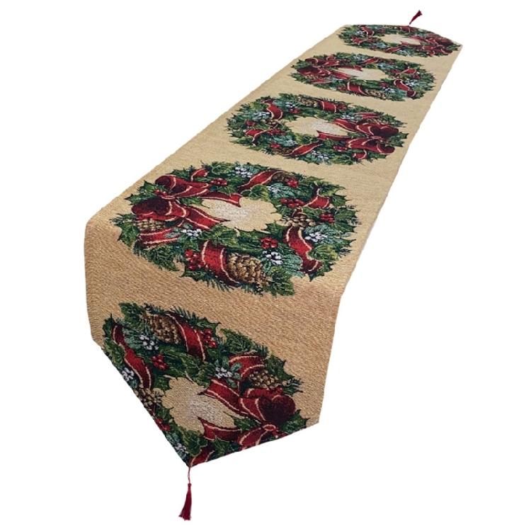 Decorative Christmas Table Runner with Classical Santa Motifs Christmas Tablecloth for Family Dinners Tablecloth
