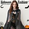 Feather Witch Shawl Gothic Tulle Cape Fashion Halloween Cloak  Kids