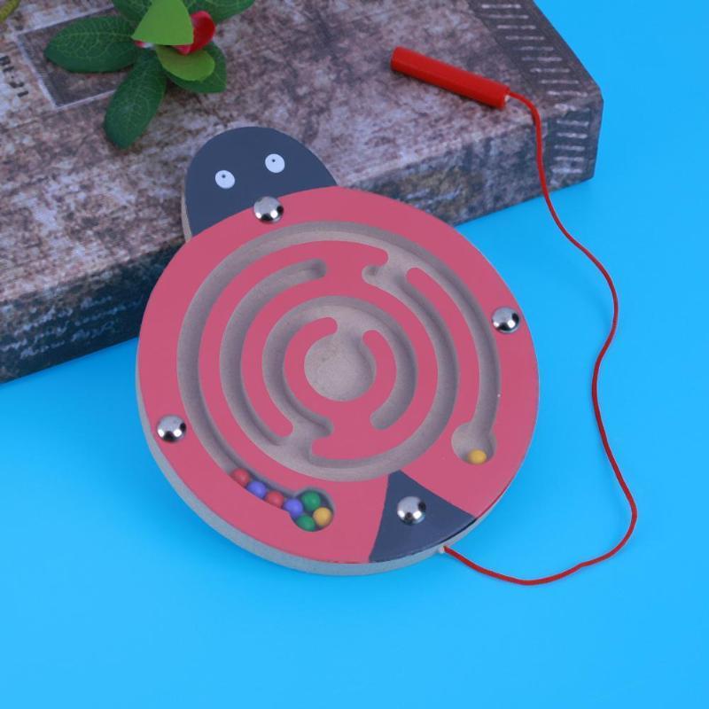 Children Magnetic Maze Toy Intellectual Jigsaw Board Kid Wooden Puzzle
