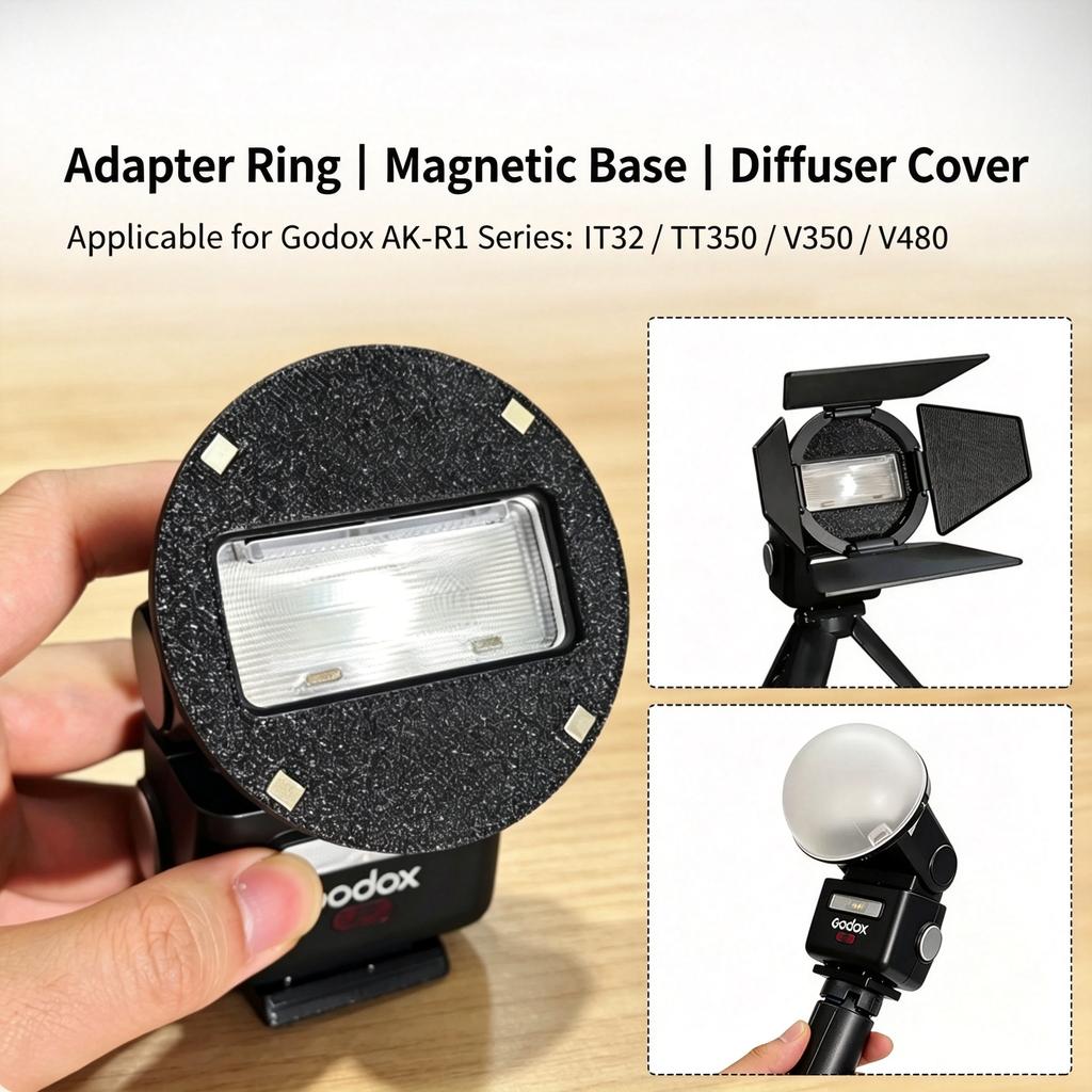 Godox Flash Magnetic Adapter Ring AK-R11 Soft Diffuser Fit iT32 TT350 V350 V480 V1 V1Pro V100 Studio Photo Lighting AccessoryKit