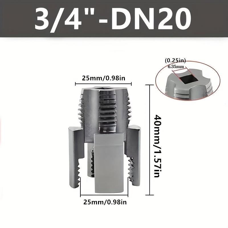 2 Stück Integrierter Drahtöffner für Innen- und Außenwasserrohr, Gewindereparaturwerkzeug für Wasserrohre, Gewindeschneidgerät für Wasserrohre Typ Bohrmaschine 1/2",3/4"