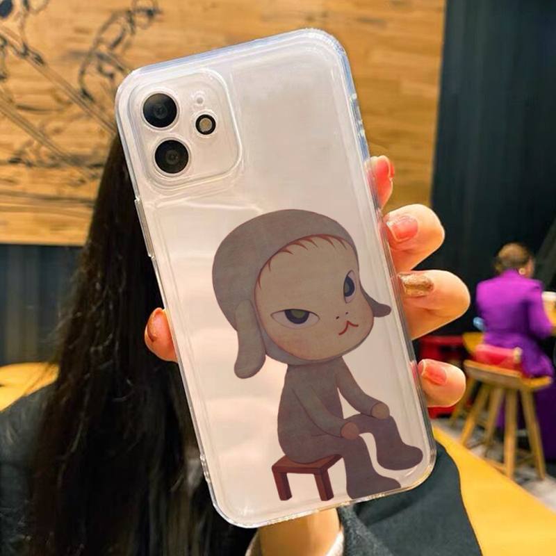 Yoshitomo Nara Phone Case For iPhone 11 12 13 14 Mini Pro Max XR X XS TPU Clear Case For 8 7 6 Plus SE 2020