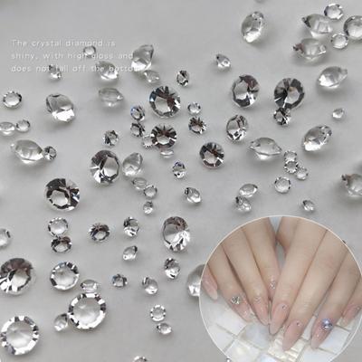 Lot de 3 mini strass super flash pour décoration d'ongles, 30 g, élégants et faciles à retirer