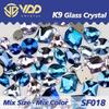 VDD K9 Glas Kristall Strasssteine: Gemischte Formen & Größen, Handgenäht, Hochwertige DIY-Kleidungsdekorationen, Knöpfe mit flacher Rückseite.