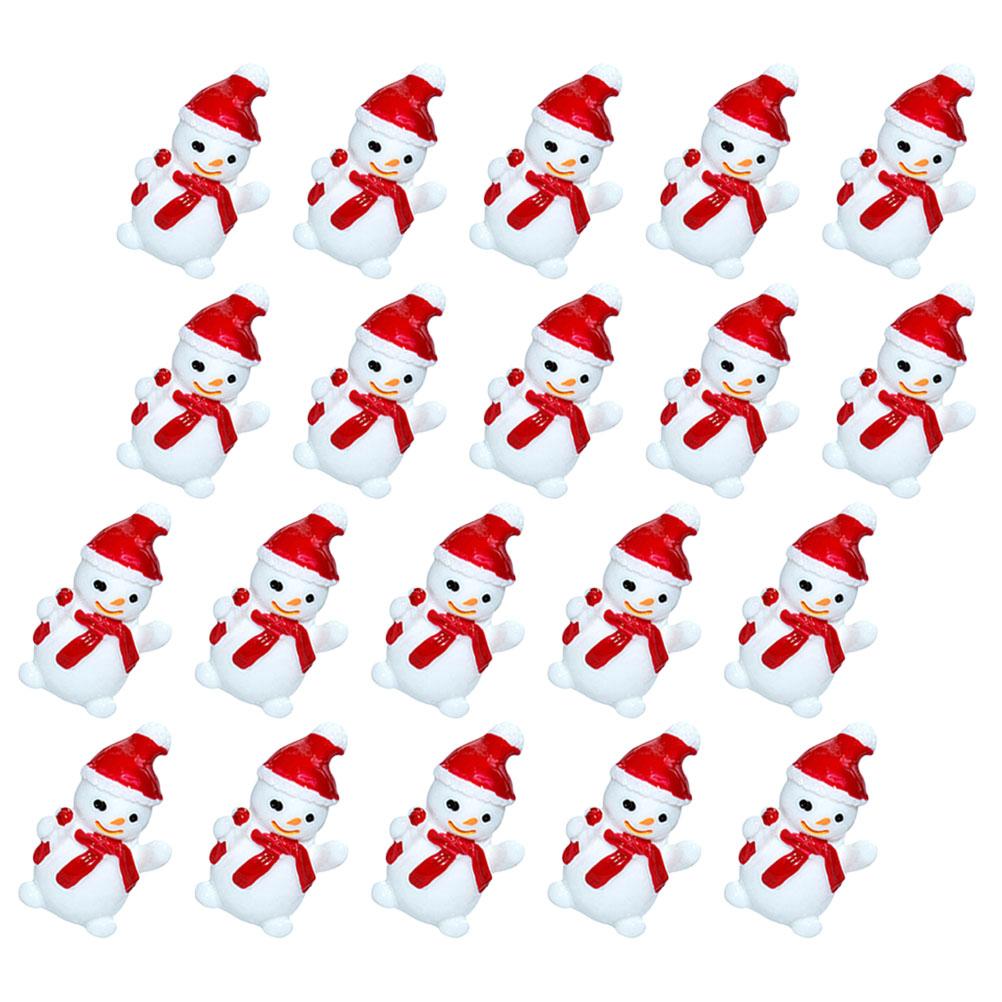 

50 шт. Миниатюрная фигурка снеговика, набор рождественских украшений из смолы, очаровательная 2.9X1.9X1.5CM