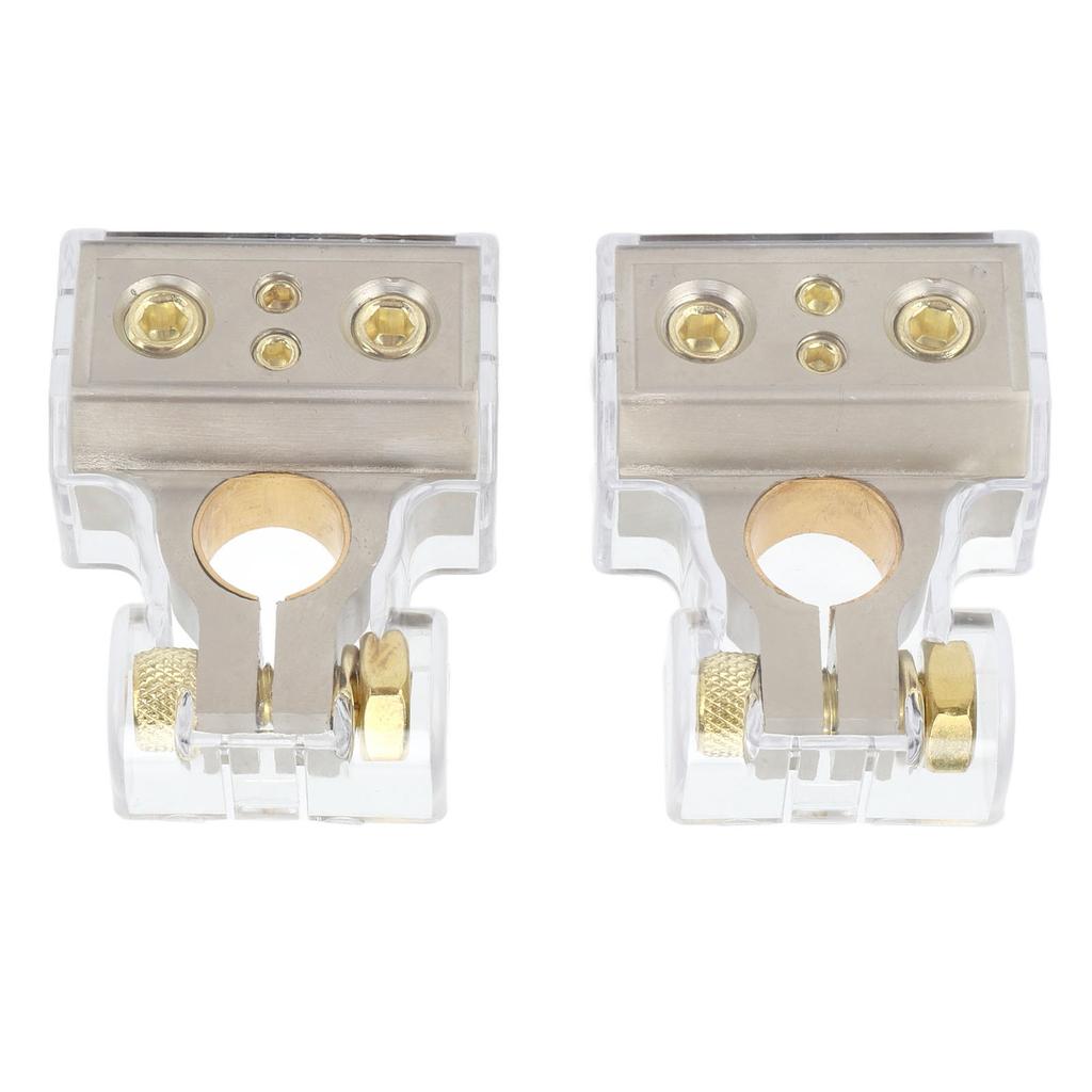 2 Pcs Battery Terminal Connectors 0 2 4 6 8AWG with Shims Protector Cover for Cars Caravans RVs Trucks Pickups