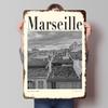 Marseille Cityscape Black and White Metal Poster Custom Wall Art Retro Vintage Tinplate Signs for Man Cave Decoration Home Decor