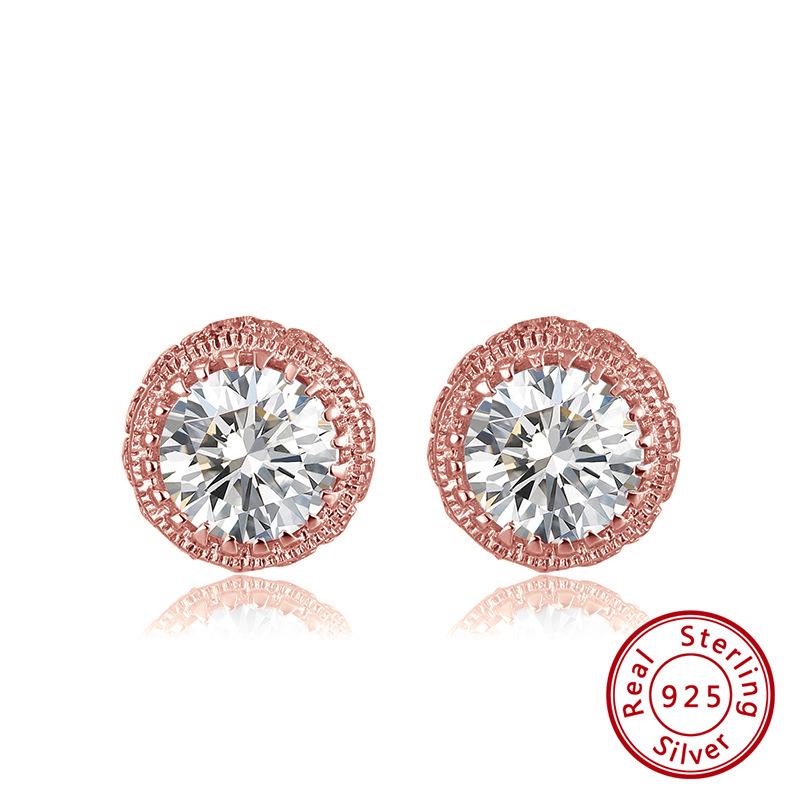 

Ювелирные изделия Серьги из стерлингового серебра S925 Круглые женские серьги Серьги с цирконами 925