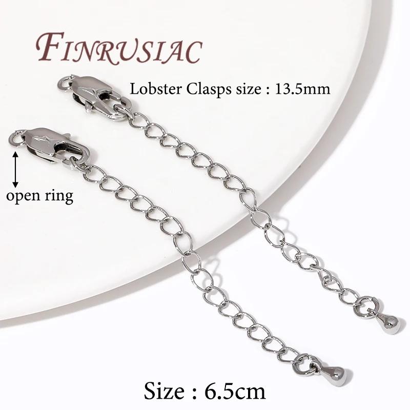 18K Gold Plated Extension Extender Tail Chains with Lobster Clasps For Jewelry Making,Connectors For Bracelets Accessories DIY