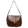 Large capacity soft leather shoulder bag women's 2025 new retro messenger bag mailman armpit bag commuter tote bag