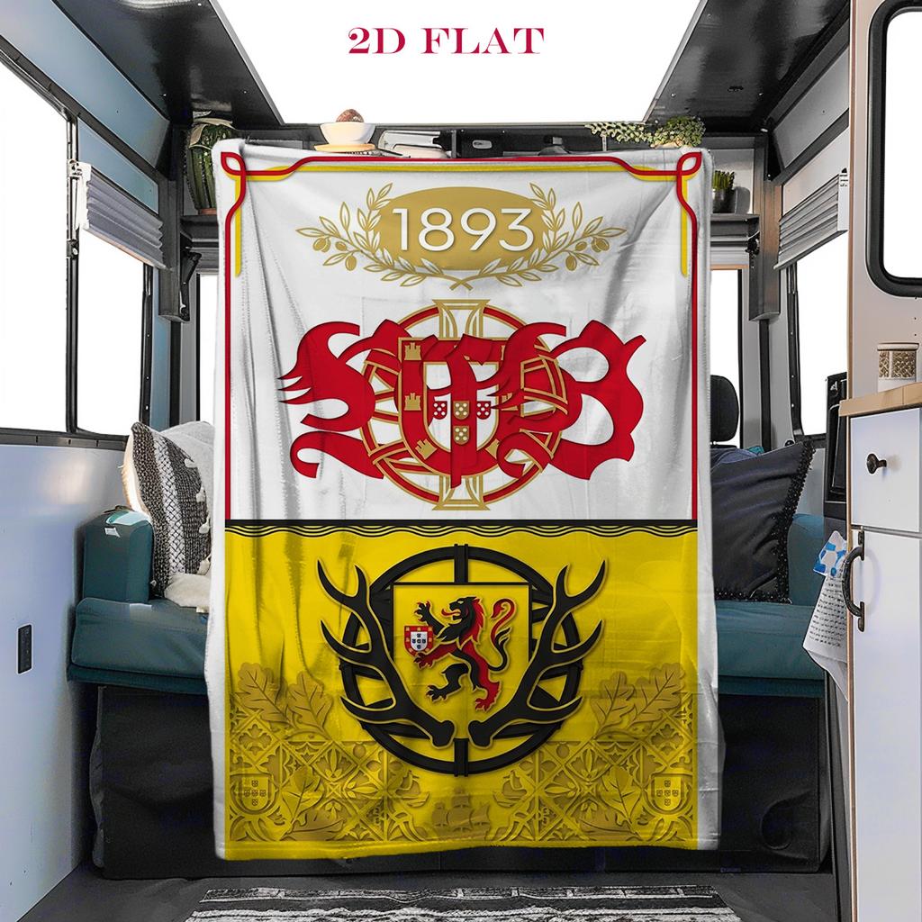 Royal Heraldry Ornate Design Blanket Camping Trip Soft and Comfortable Outdoor Plush Blanket Bedroom Air Conditioning Blanket