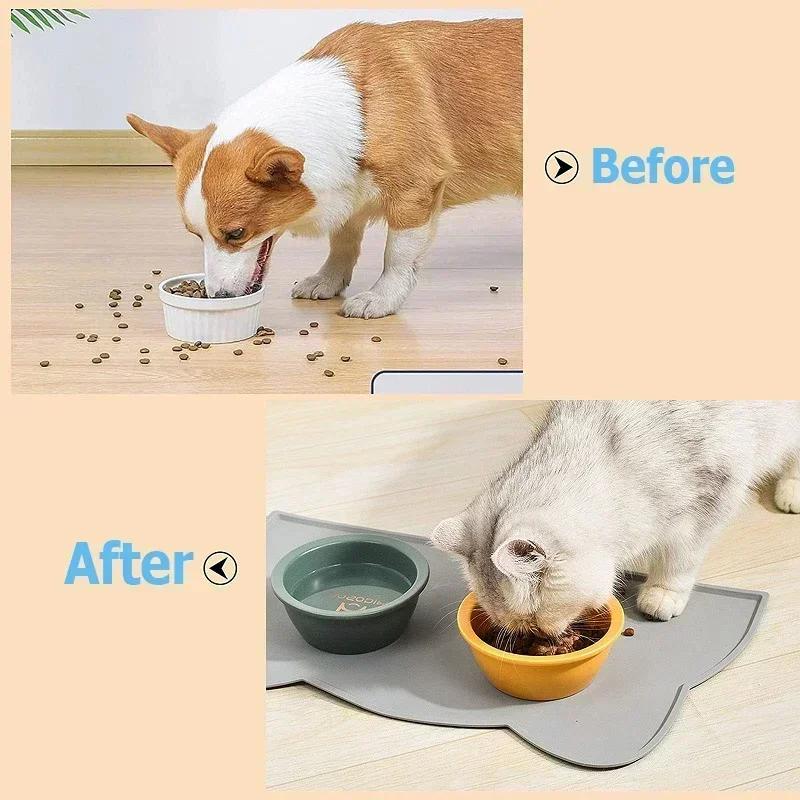 Food Dog Watering Feeding and Water Supplies Pet Home. Accessories Stuff Puppy Dogs Waterproof & Products Mat Non-slip For