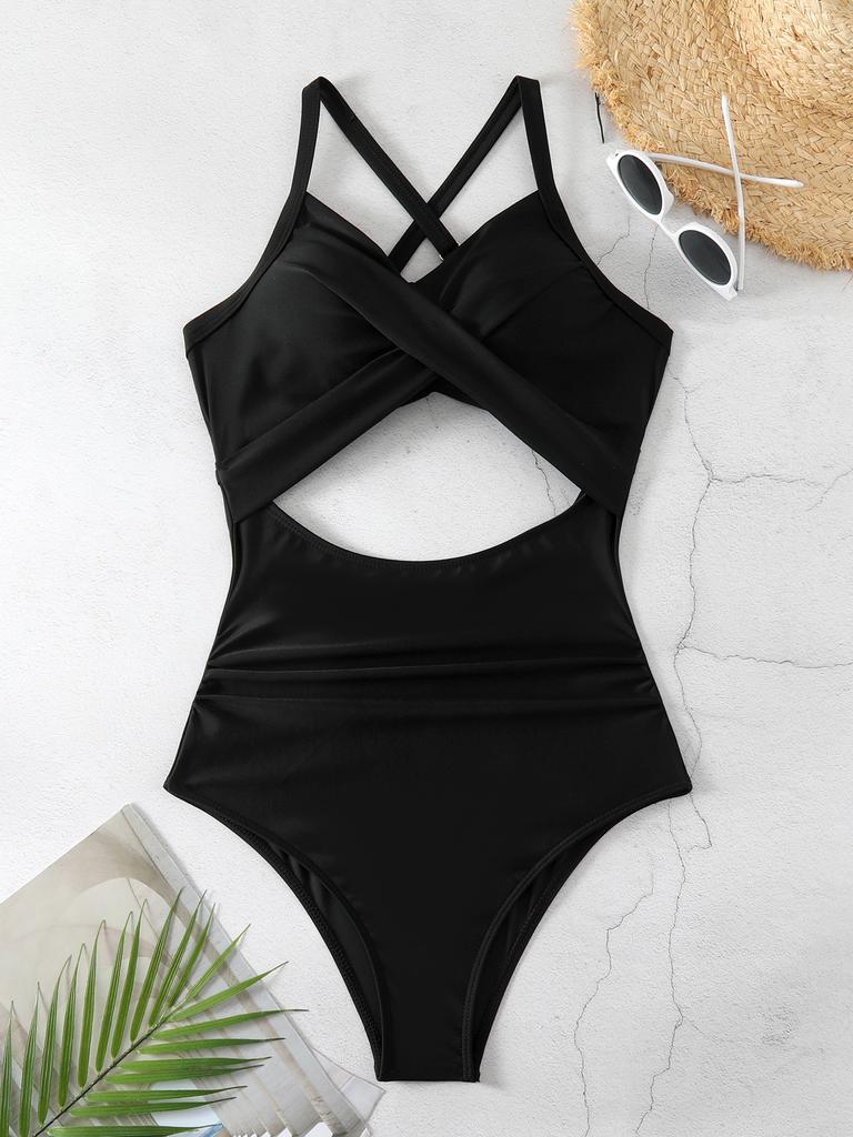 Women’s Sexy Monokini Bathing Suit One-Piece Cut-Out Bikini Swimsuit, Backless Tight-Fit Swimwear