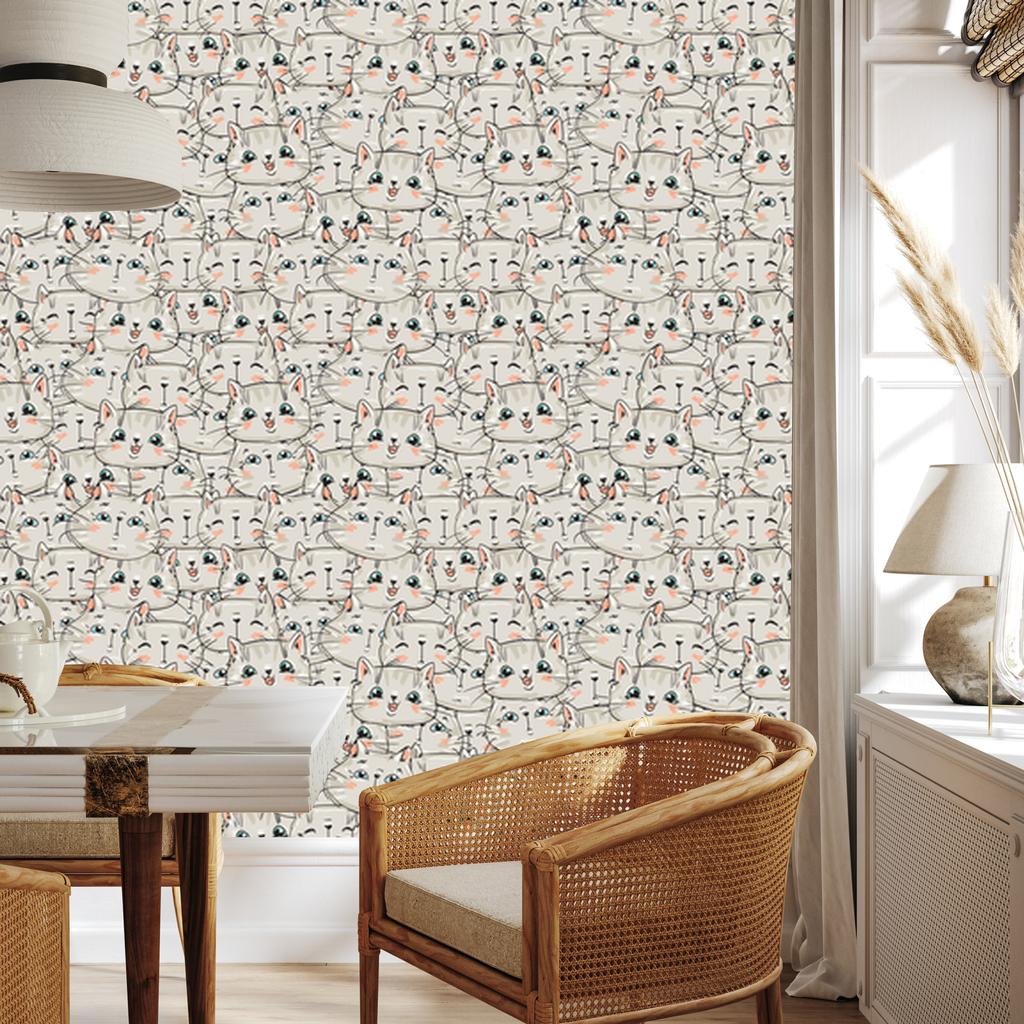 Little Kittens Wallpaper for Living Room and Bedroom 50x1000