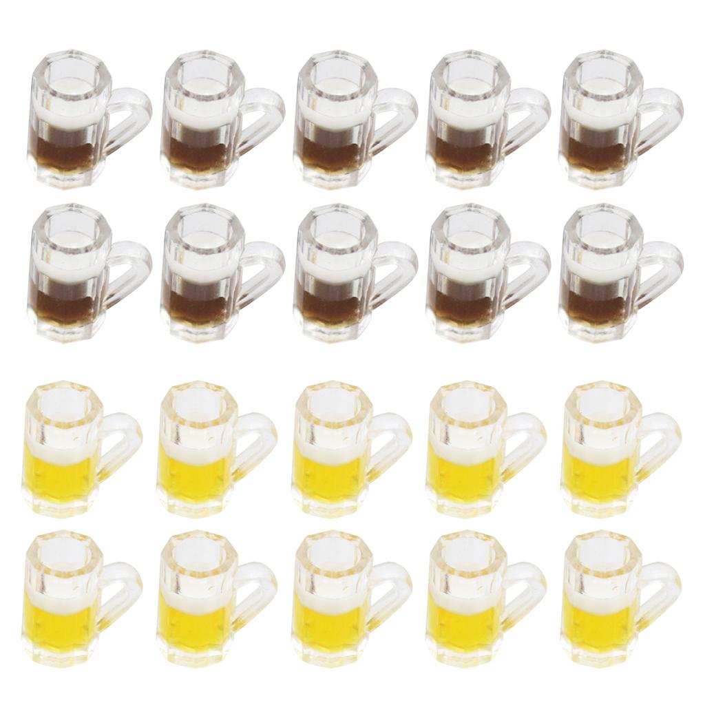 10 Pieces Simulated Wine Cup Resin Accessories Miniature Beer Glass Dollhouse Mug Models Fairy Garden Doll House Decor