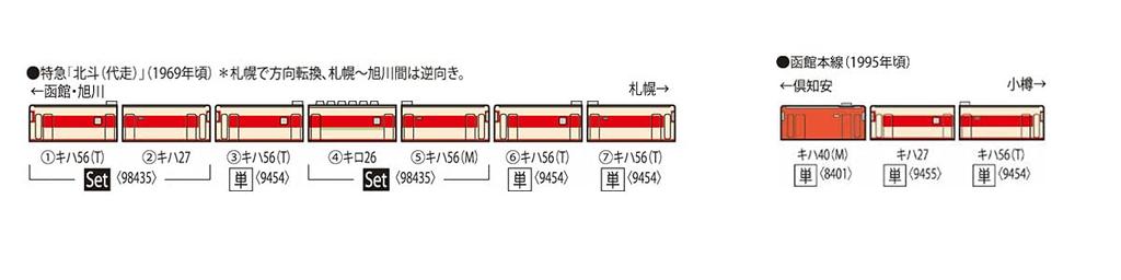 TOMIX N Gauge JNR Kiha 56 200 Series Express Set 98435 Railway Model Diesel Car