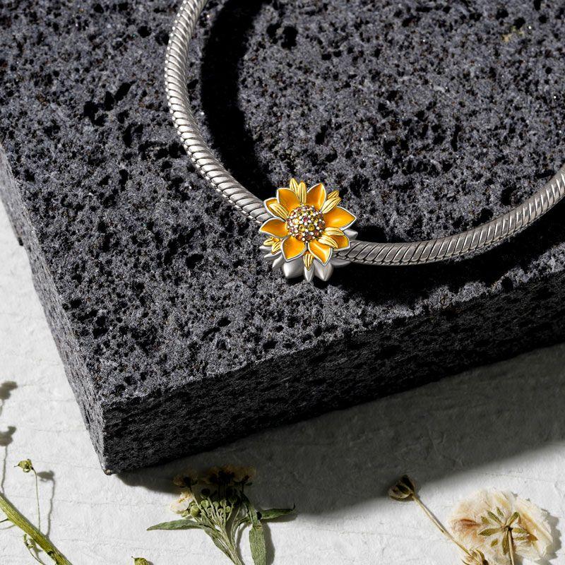 New Copper Charm Fit Original Bracelet Accessories Women Jewelry Spring Flower Lucky Four-Leaf Clover Sunflower