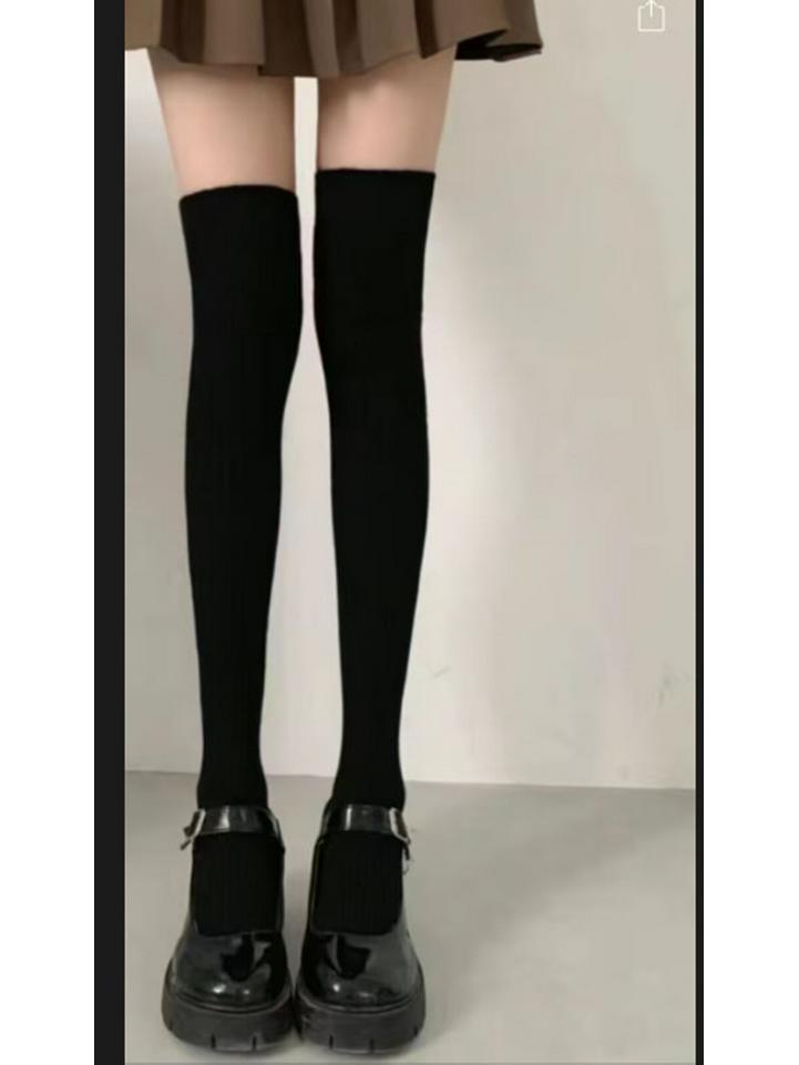 

Женские гольфы выше колена в вертикальную полоску - до колена, до бедра и до середины икры для весны, осени и зимы One Size