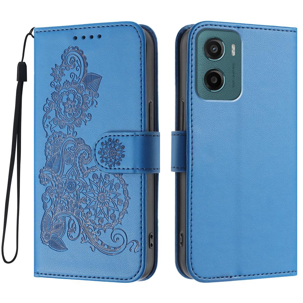 For Motorola Moto E15 4G/Motorola Moto G05 4G Phone Cases Mandala Flower Leather Wallet Mobile Cover with Strap