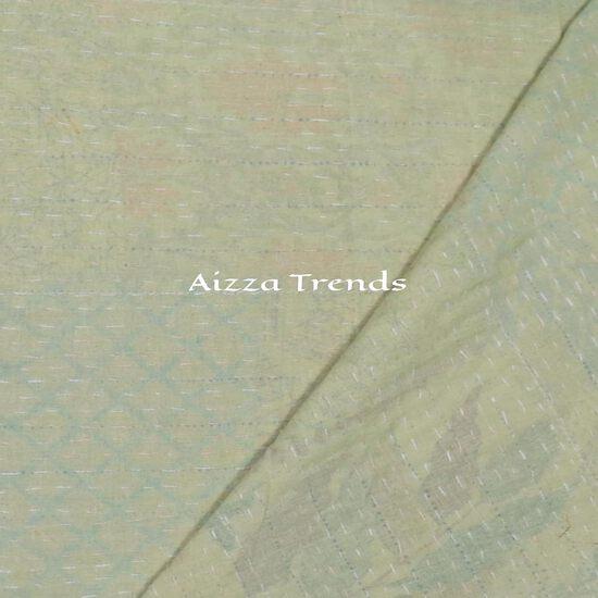 Aizza Trends Handgefertigte Patchwork- und Patola-Arbeit Kantha-Quilt aus reiner Baumwolle - Traditionelle indische Tagesdecke - Vintage Baumwollseide Sari-Quilt
