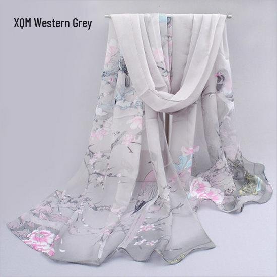 

Сорока Весняний Шифоновий Шарф: Легка жіноча шаль, ідеальна для весняно-літнього сонцезахисного носіння 50-150cm