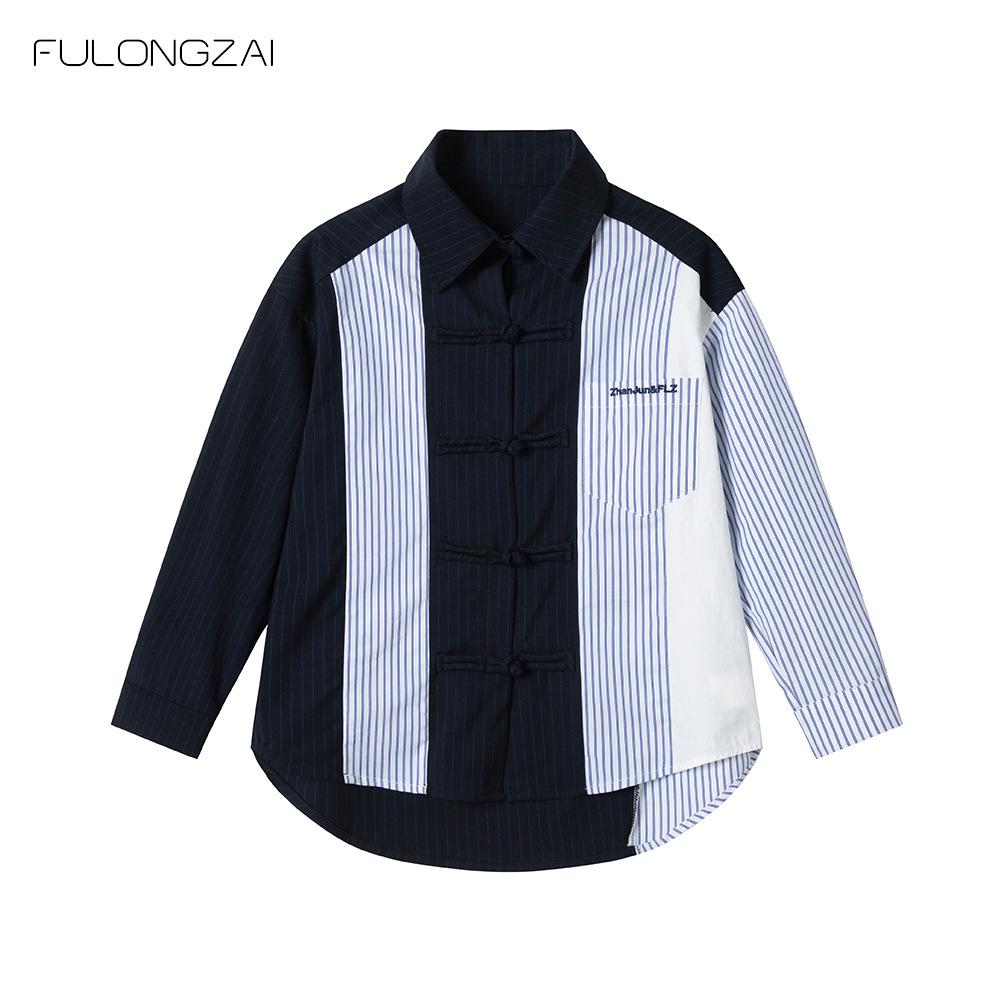 

FULONGZAI 2025 Весенняя рубашка в вертикальную полоску для родителей и детей для мальчиков и девочек 110 cm