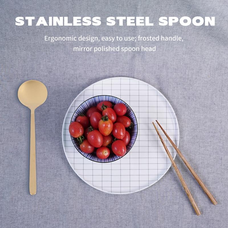 Stainless Steel 6Pcs Espresso Spoons Teaspoons For Coffee Sugar Dessert Cake Ice Cream Soup Antipasto