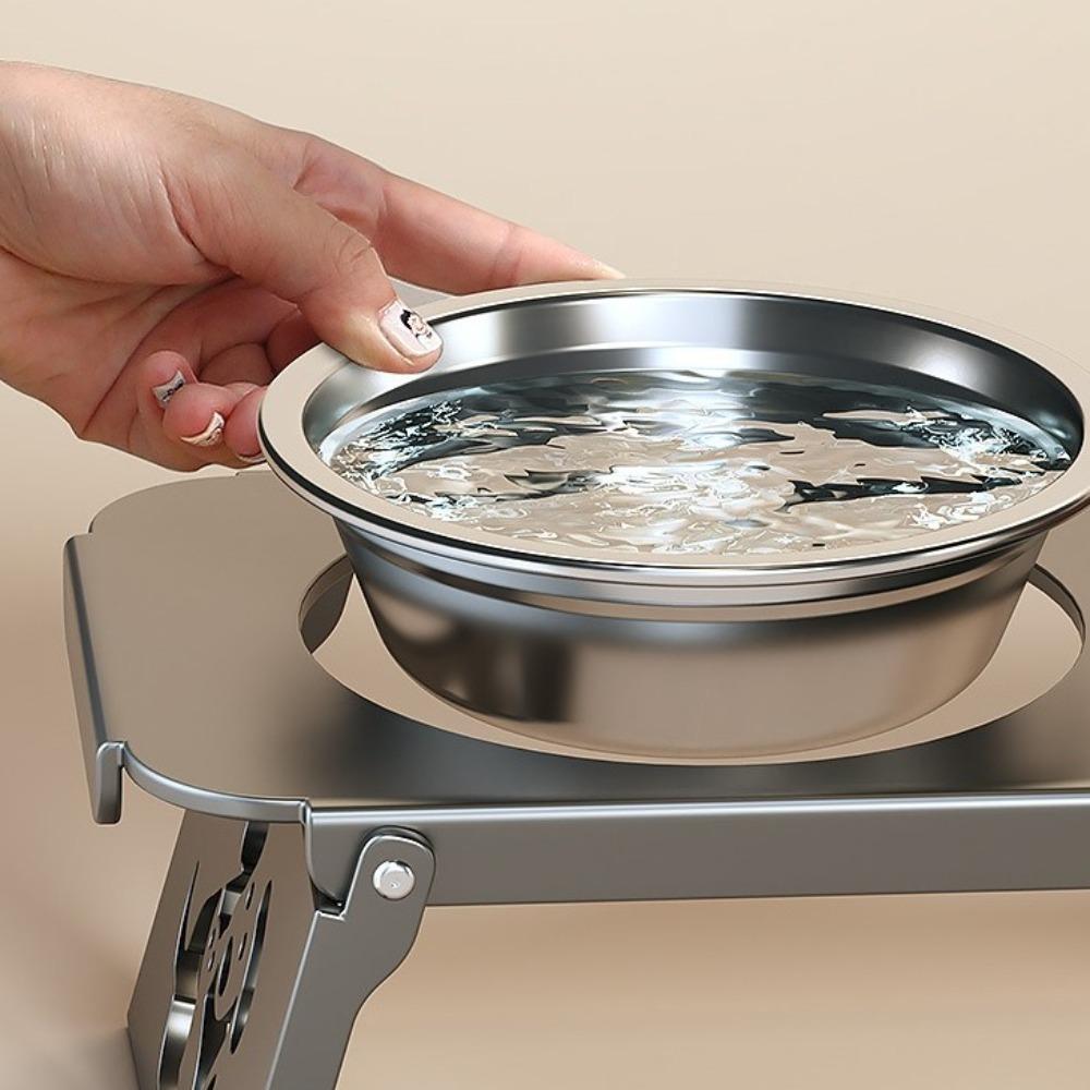 Foldable Raised Pet Feeder Removable Anti-flip Dog Double Bowl Water Food Bowl Non-slip Elevated Cat Bowl Healthy Feeding