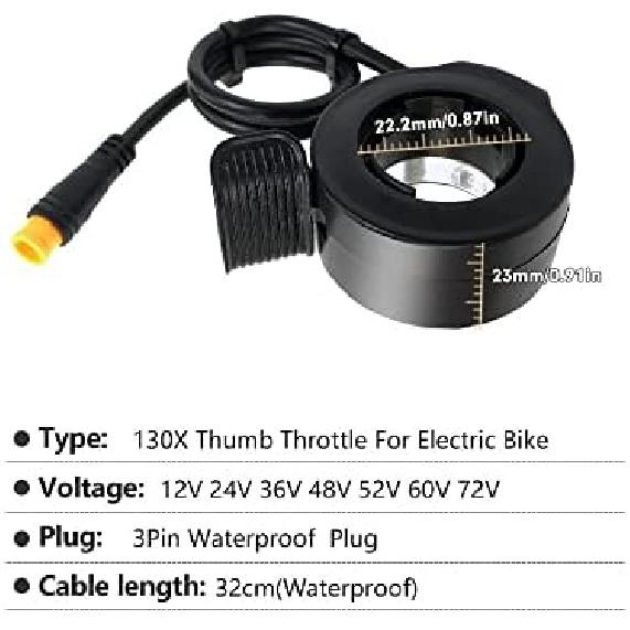 Alomejor Electric Scooter Thumb Throttle, Speed Control Finger Throttle Accelerator with Connector for Electric Scooters